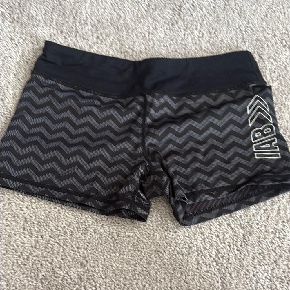 Black Athletic Shorts with Chevron Pattern